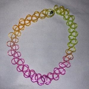 90s rainbow tattoo choker necklace